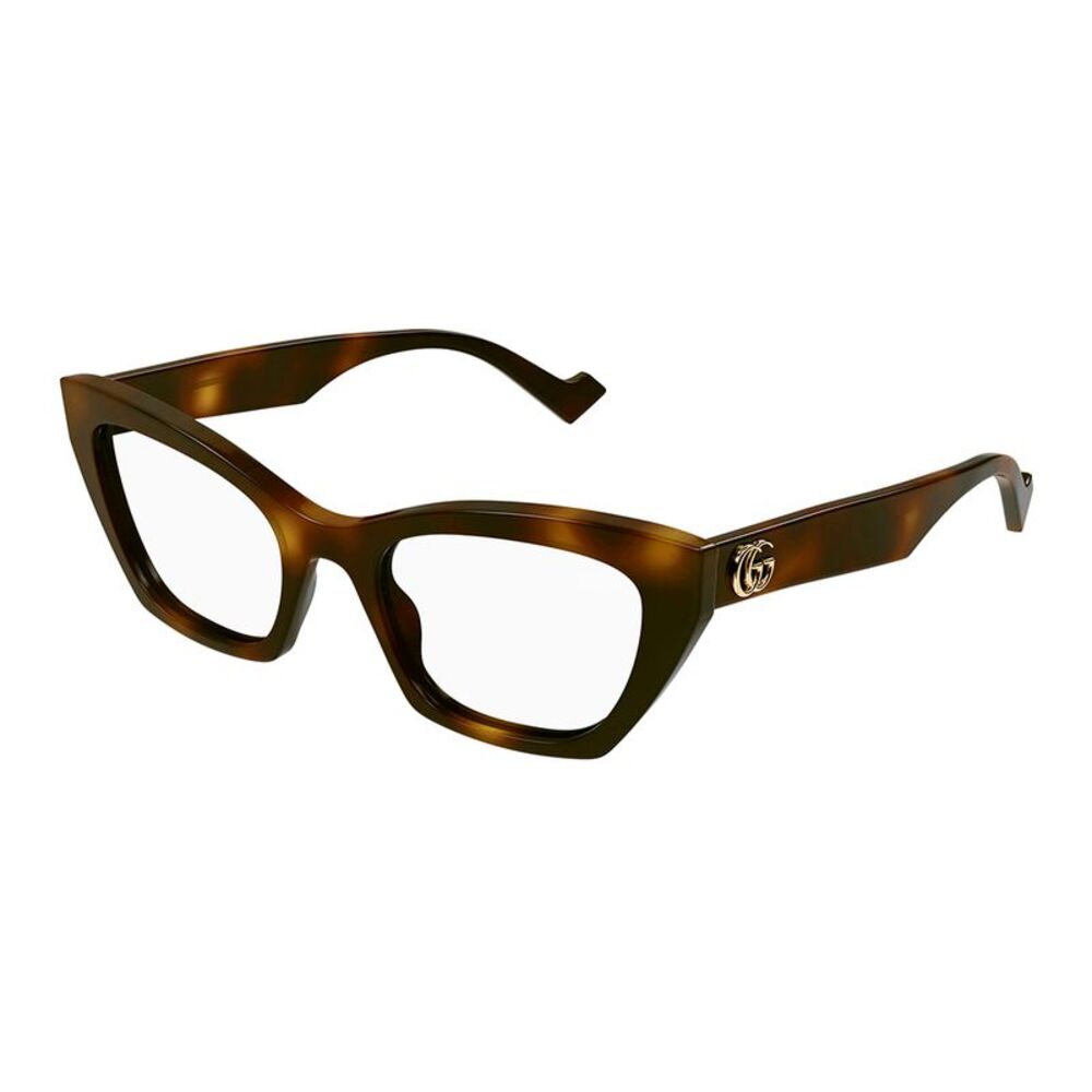 Gucci GG 1334O 002 Havana Plastic Cat-Eye Eyeglasses 52mm